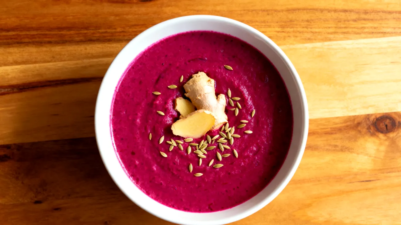 Fermentierte Rote-Bete-Suppe mit Ingwer und Fenchelsamen"